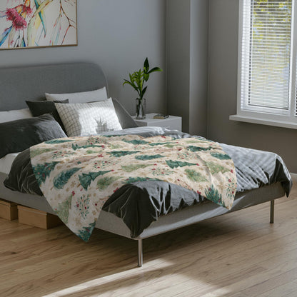 Christmas Tree Fleece Blanket Soft Holiday Throw, Christmas Tree with Bows Home Decor Coquette Minky Fleece Family Gift Ideas for Coworkers