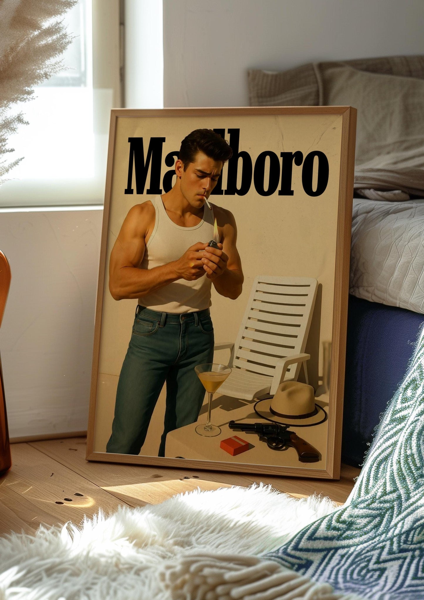 Vintage Cigarette Western Poster Print, Retro Marlboro Print, Tobacco Poster, vintage advertisment, cigarette poster marlboro, cigarette art