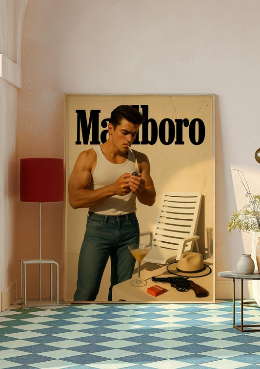 Vintage Cigarette Western Poster Print, Retro Marlboro Print, Tobacco Poster, vintage advertisment, cigarette poster marlboro, cigarette art