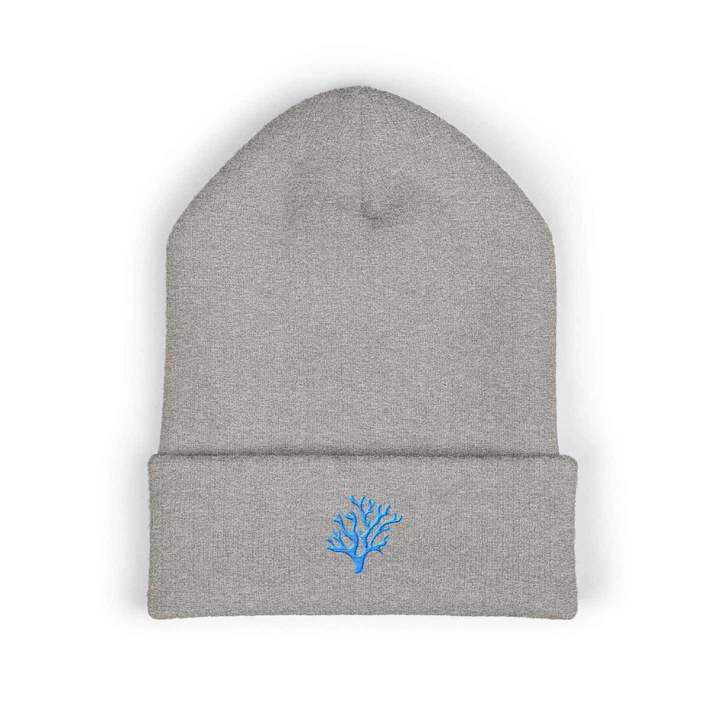 Cozy Coral Embroidered Beanie | Warm Winter Hat, Gift for Beach Lovers, Cute Fall Accessory, Stylish Cuffed Cap, Everyday Wear