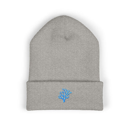 Cozy Coral Embroidered Beanie | Warm Winter Hat, Gift for Beach Lovers, Cute Fall Accessory, Stylish Cuffed Cap, Everyday Wear