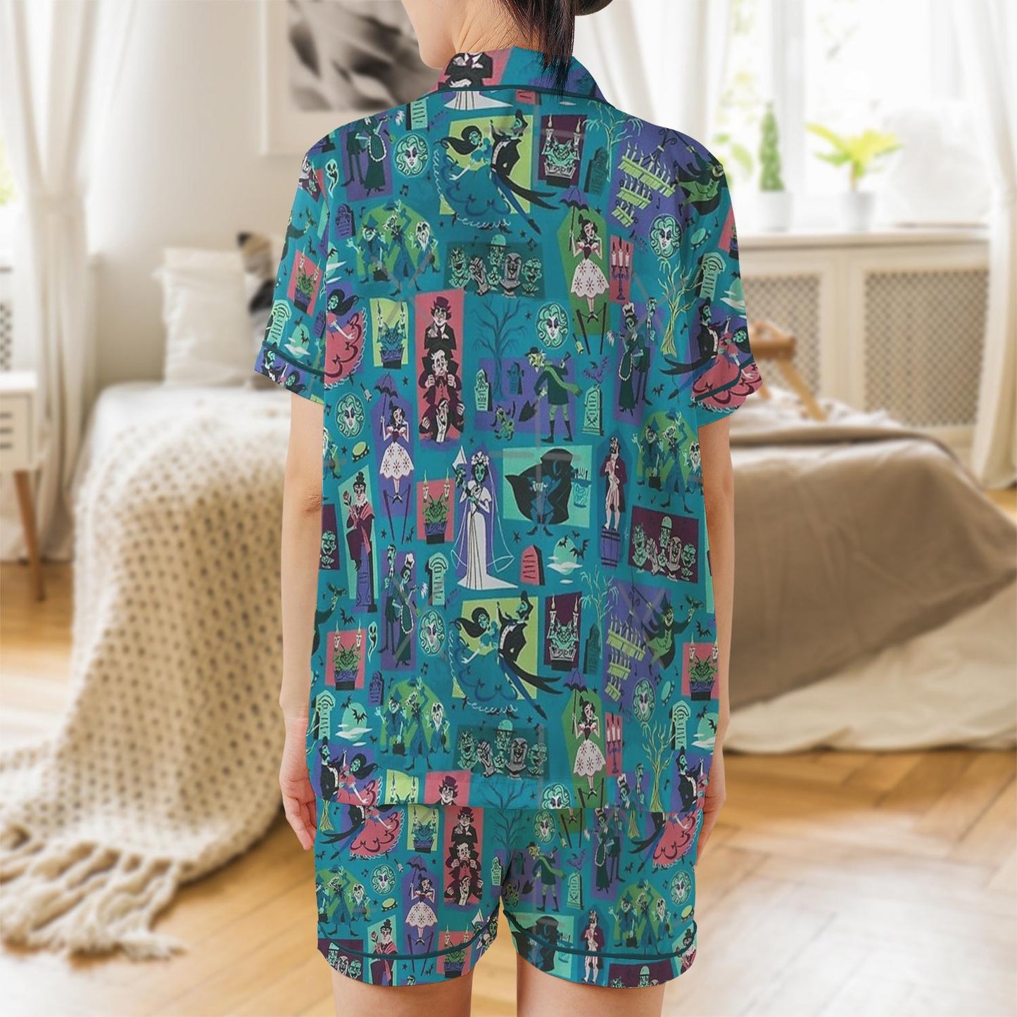 Halloween Haunted Mansion Pajamas Set, Haunted Mansion T-Shirt, Hitchhiking Ghosts Pajamas, This Is My Haunted Mansion Watching Shirt