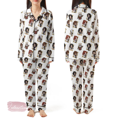 Clair Obscure Expedition 33 Characters Pajama Set – Chibi Art Short Sleeve Sleepwear, Cute Gamer Loungewear Gift