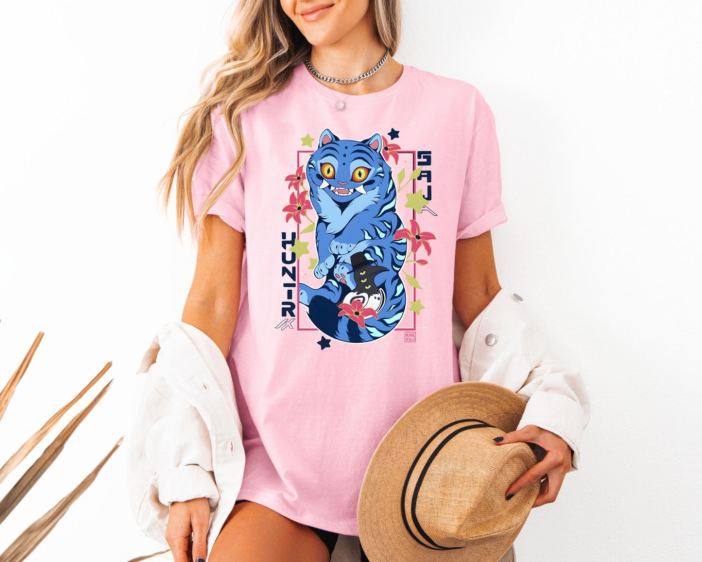Kpop Demon Hunters Tiger Shirt, Derpy the Tiger And Bird Demon Hunter Tiger Shirt, Hunters Tiger Fan, Animal Shirt, Kpop Movie Fan Gift