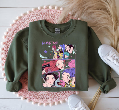 Kpop Demon Hunters Shirt, Huntrix Girl T-Shirt, Kpop idol group Shirt, Mira, Rumi, Joey Shirt,Demon Hunter Merch, Gift for Huntrix fan Shirt