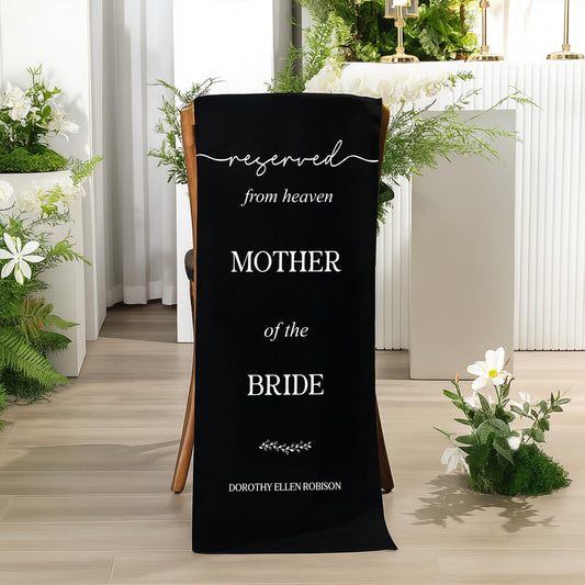 Personalized Memorial Wedding Sign - Chair Banner, In Loving Memory of Loved Ones, Wedding Aisle Tribute, Remembrance Decor, Memory Sign