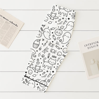 Halloween Pattern Pajamas Set, Cute Boo Witch Pumpkin Bat Spider Web Sleepwear, Spooky Season Gift, Halloween Matching Set