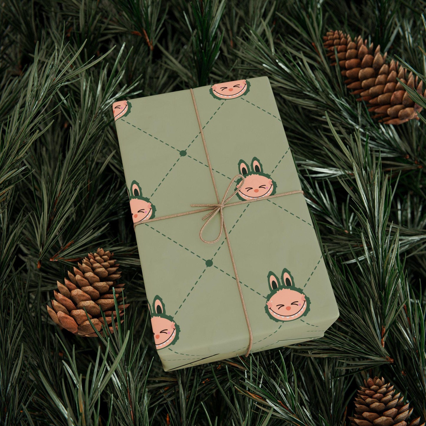 Cute Kawaii Monster Christmas Wrapping Paper Holiday Gift Wrap for Kids Teens Fun Cartoon Creature Custom Xmas Gift Wrap Festive Supplies