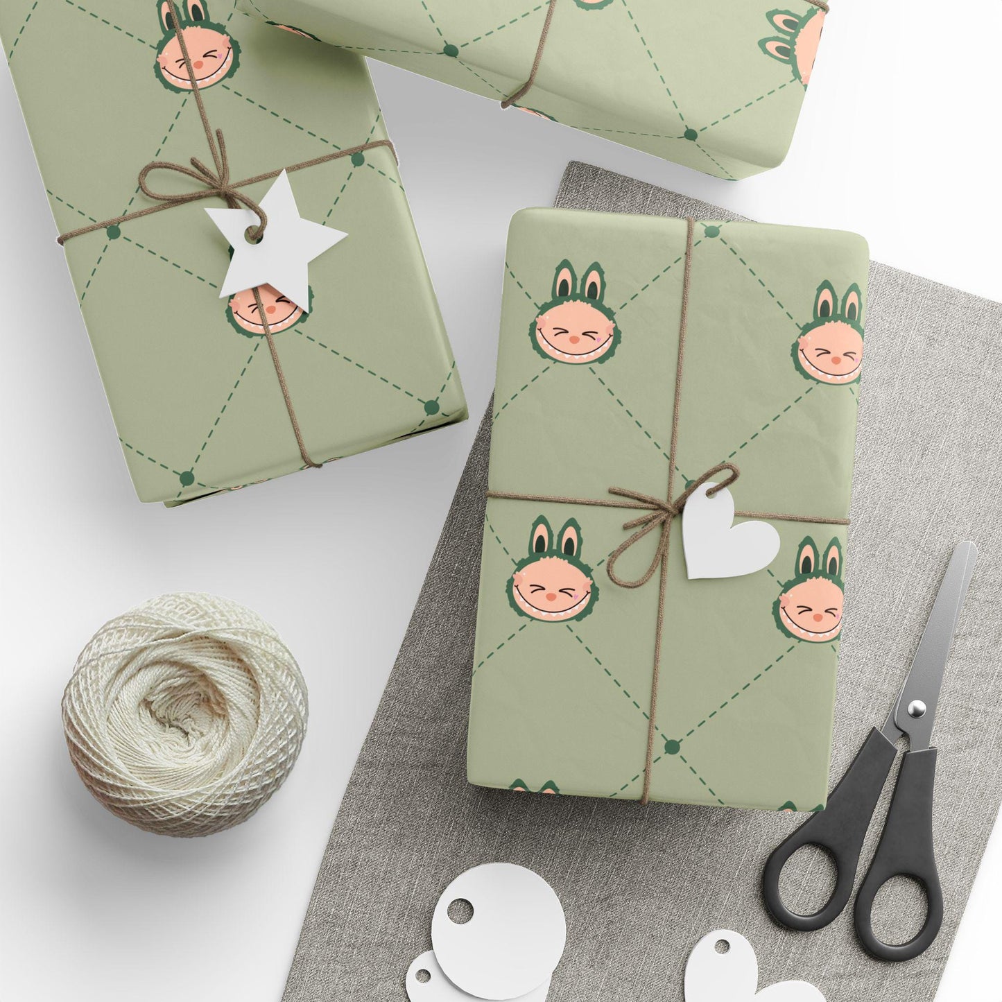 Cute Kawaii Monster Christmas Wrapping Paper Holiday Gift Wrap for Kids Teens Fun Cartoon Creature Custom Xmas Gift Wrap Festive Supplies