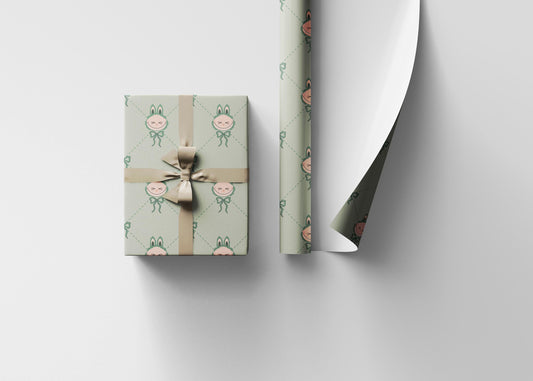 Trendy Kawaii Monster Christmas Wrapping Paper Holiday Gift Wrap for Kids Teens Fun Cartoon Creature Custom Xmas Gift Wrap Festive Supplies