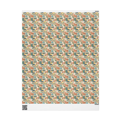 Aesthetic Bookworm Gift Wrap for Book Nerd Librarian Readers Custom Book Club Wrapping Paper Design #6