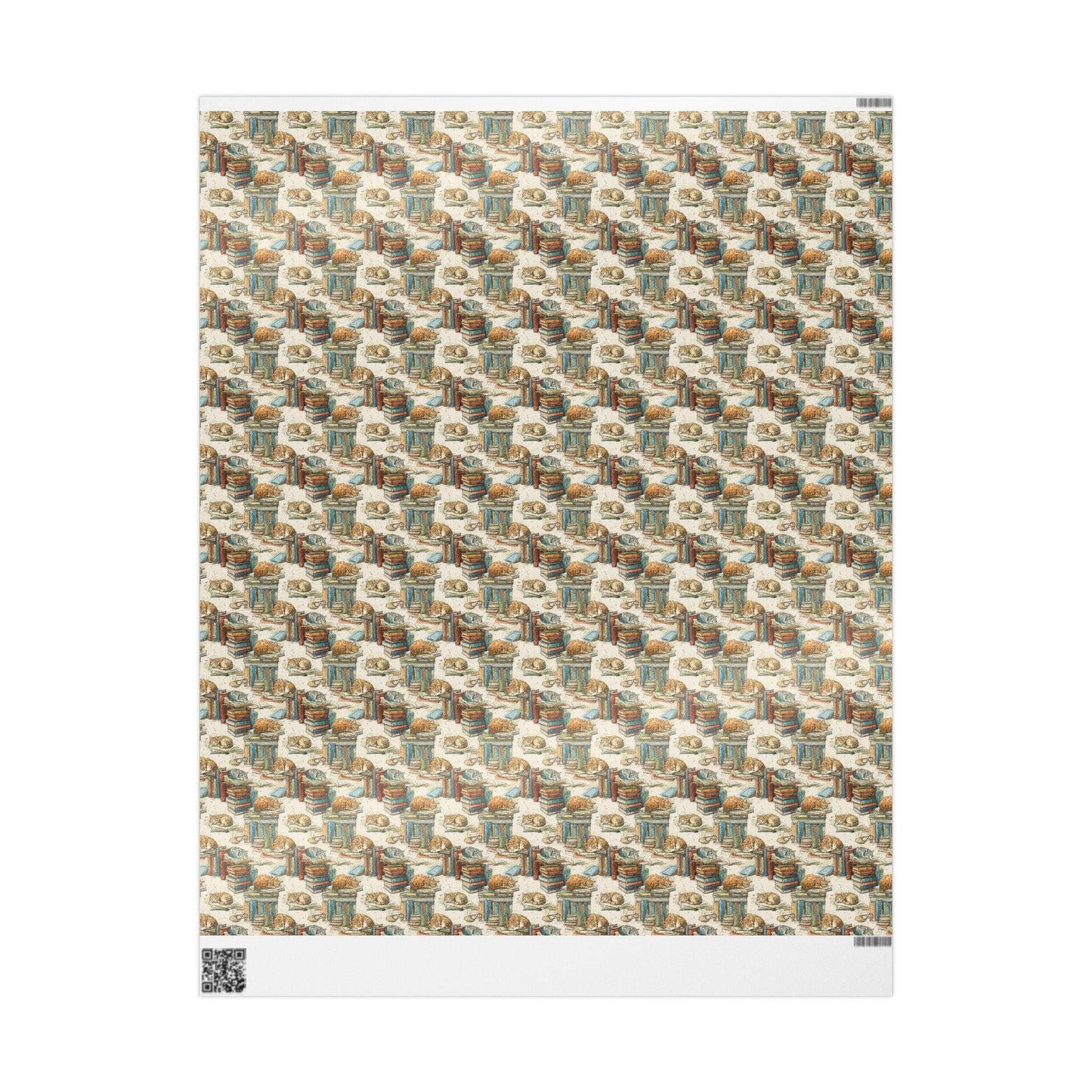 Cute Retro Bookish Wrapping Paper for Book Lovers Cat moms Librarian Gift Wrap for Readers and Book Club Members #3