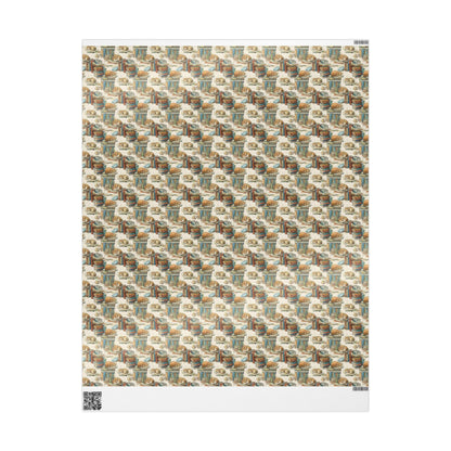 Cute Retro Bookish Wrapping Paper for Book Lovers Cat moms Librarian Gift Wrap for Readers and Book Club Members #3