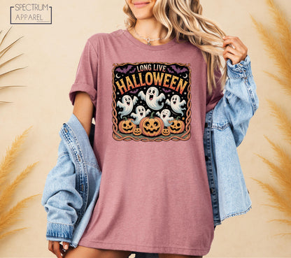 Long Live Halloween T-Shirt, Long Live Halloween Fall T-Shirt, Retro Halloween Ghost Shirt, Spooky Pumpkin Shirt, Pumpkin Patch Ghost Shirt