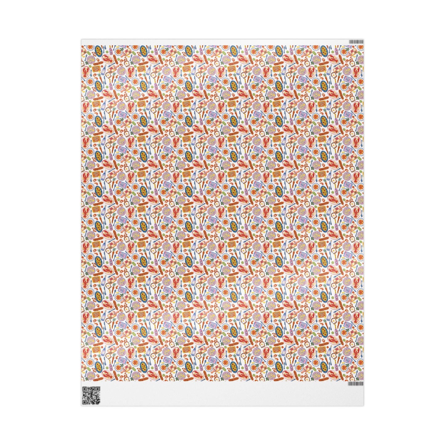 Italian Summer Gift Wrap Vintage Sardine and Seafood Print Wrapping Paper for Mediterranean Foodie Gifts & Custom Amalfi Coast Celebrations