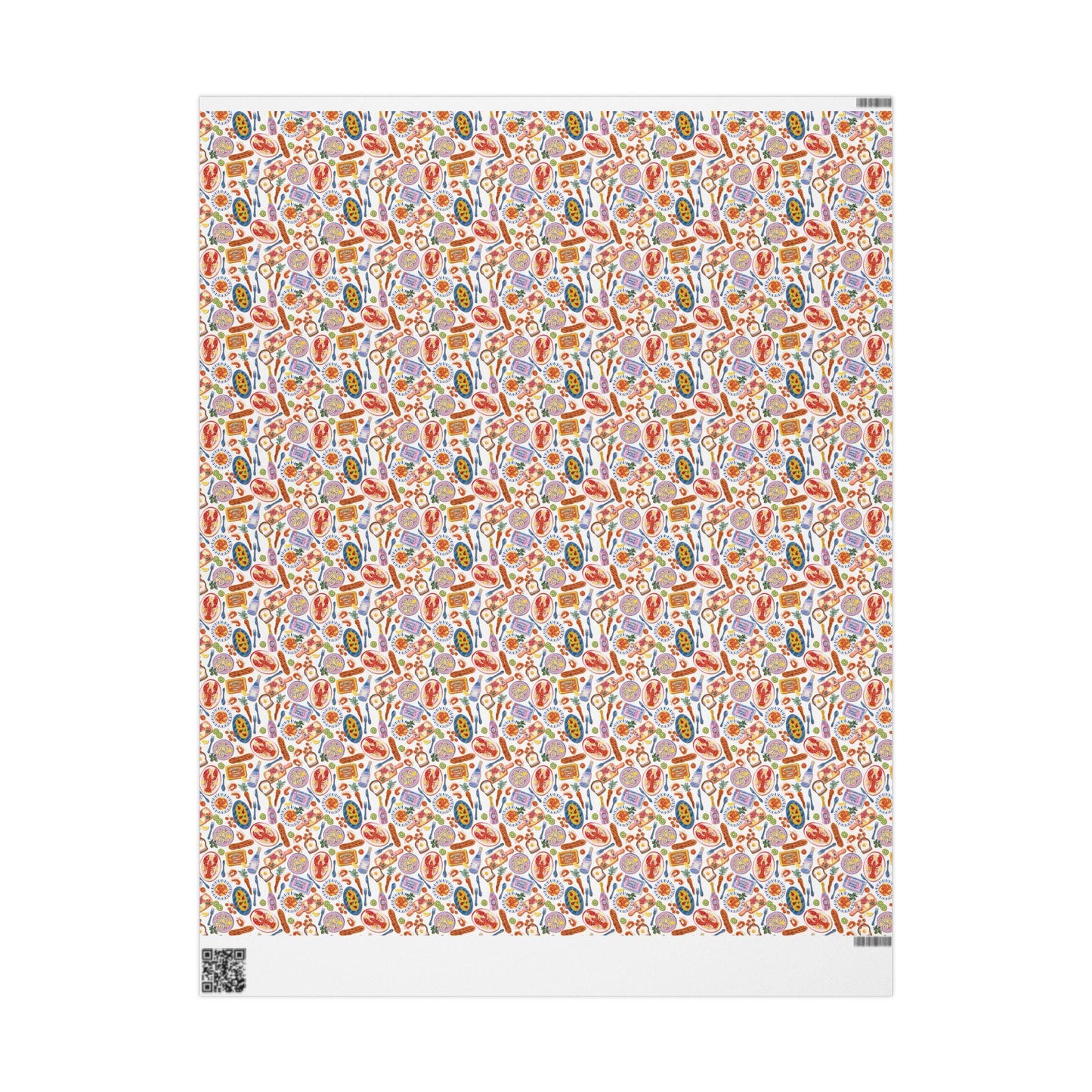 Italian Summer Gift Wrap Vintage Sardine and Seafood Print Wrapping Paper for Mediterranean Foodie Gifts & Custom Amalfi Coast Celebrations