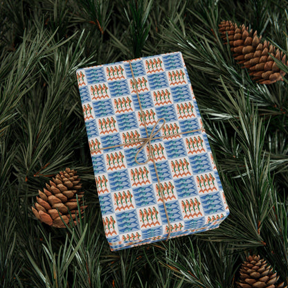 Retro Sardine and Seafood Print Tin fish Wrapping Paper Italian Summer Gift Wrap Custom chef Mediterranean Foodie Gifts & Amalfi Coast