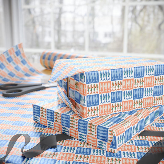 Sardine Print Wrapping Paper | Mediterranean Fisherman Aesthetic and Vintage Food Art for Seafood Gifts, Amalfi Coast & Coastal Decor Lovers