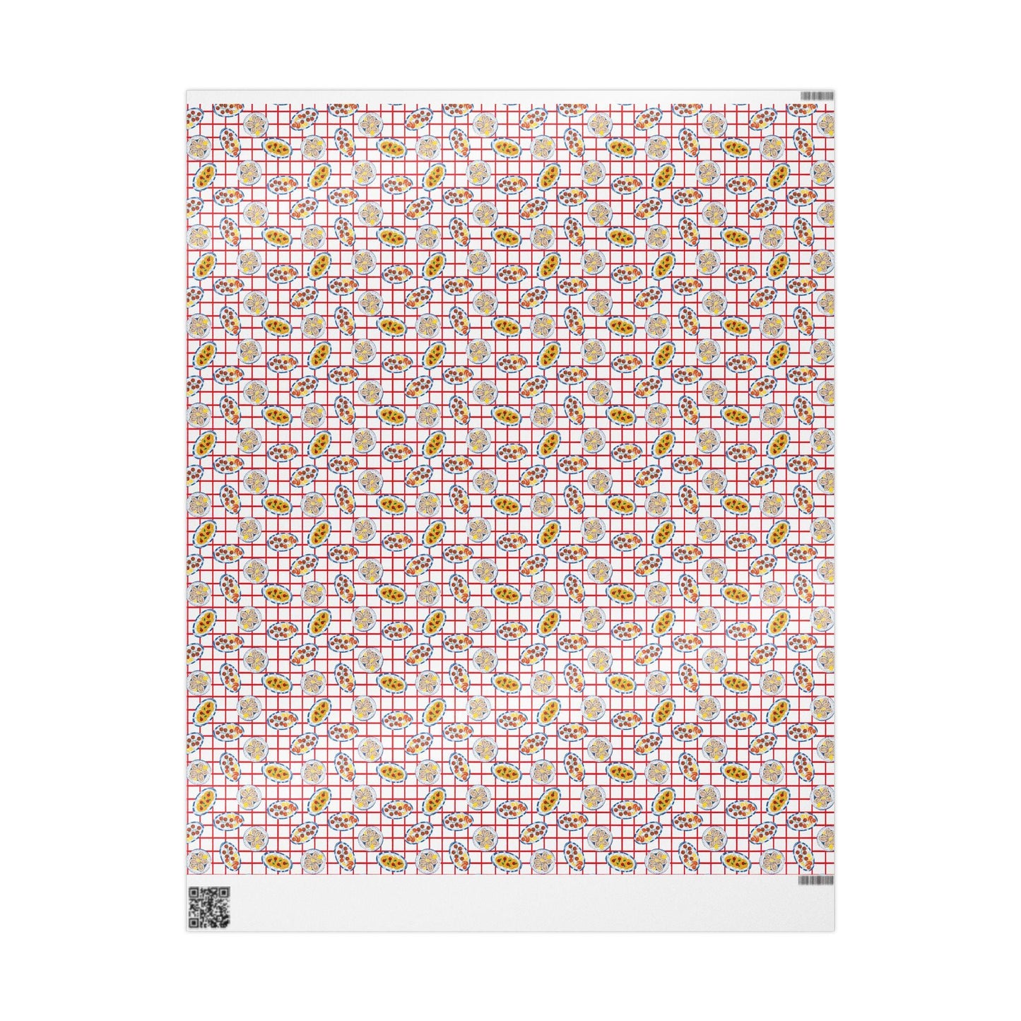 Seafood Print Wrapping Paper Vintage tinned  pasta oyster print art Art Gift Wrap for Foodies, Coastal Weddings, Tomato Girl Italian Summer