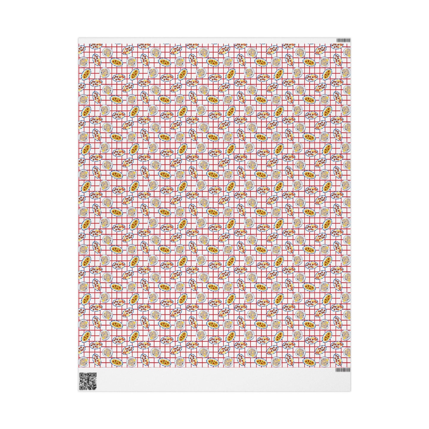 Seafood Print Wrapping Paper Vintage tinned  pasta oyster print art Art Gift Wrap for Foodies, Coastal Weddings, Tomato Girl Italian Summer