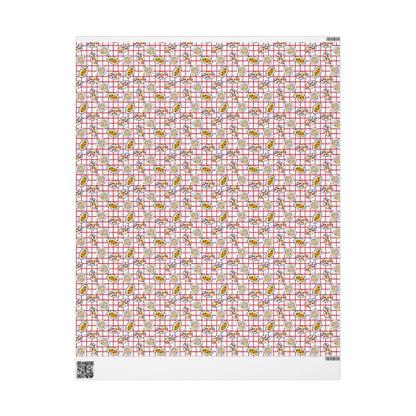 Seafood Print Wrapping Paper Vintage tinned  pasta oyster print art Art Gift Wrap for Foodies, Coastal Weddings, Tomato Girl Italian Summer