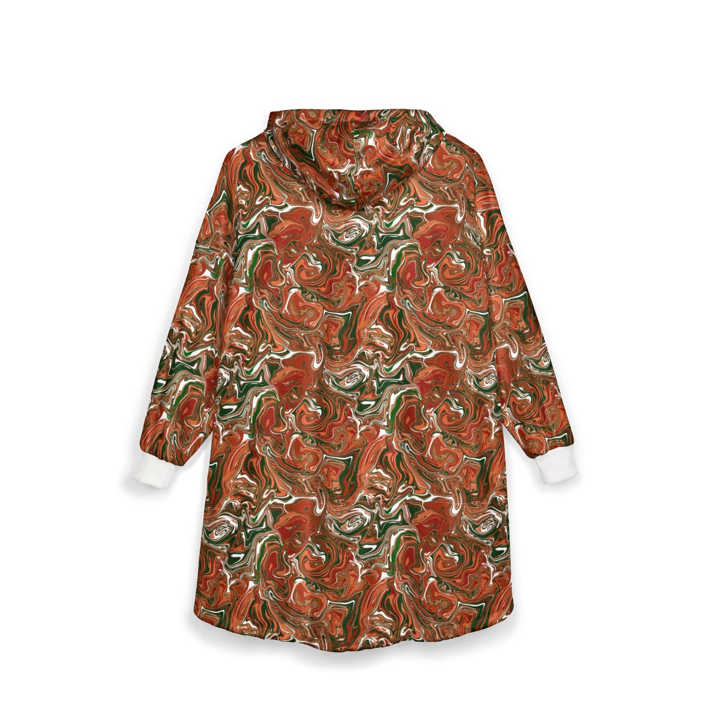 Terracotta Swirl Blanket Hoodie: Earth Tones Cozy Wearable Throw