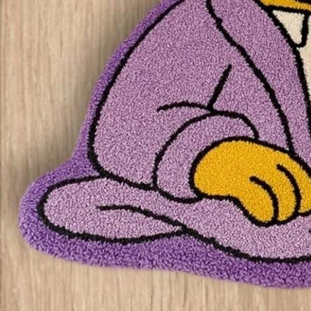 Handmade Homer Simpson Rug: Tufted Cotton Pop Culture Decor