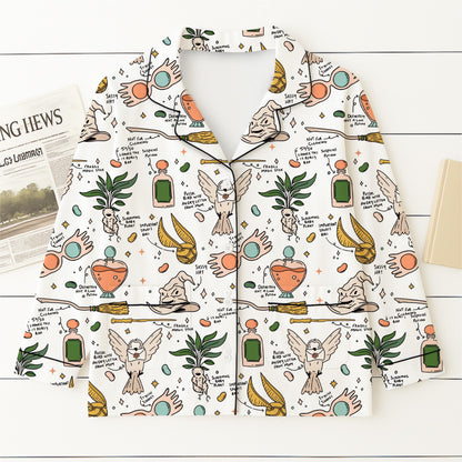 Halloween HP Movie Pajamas Set, Halloween Wizard Movie Nightwear, Magic Kingdom Sleepwear, Cozy Homewear For Witch Movie Fan