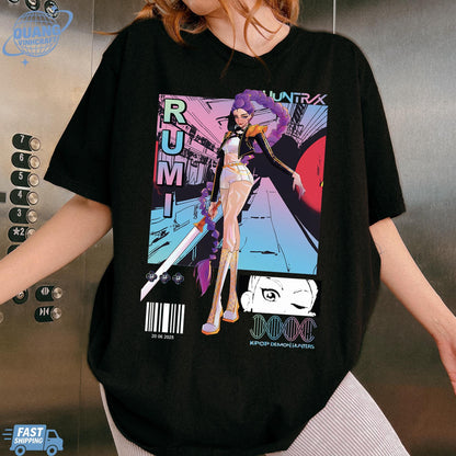Rumi Huntrix Demon Hunters T Shirts, Huntrix Girls Tshirt, Demon Hunter Merch, Gift for Kpop Fan, Derpy Tiger Shirt, Sussy