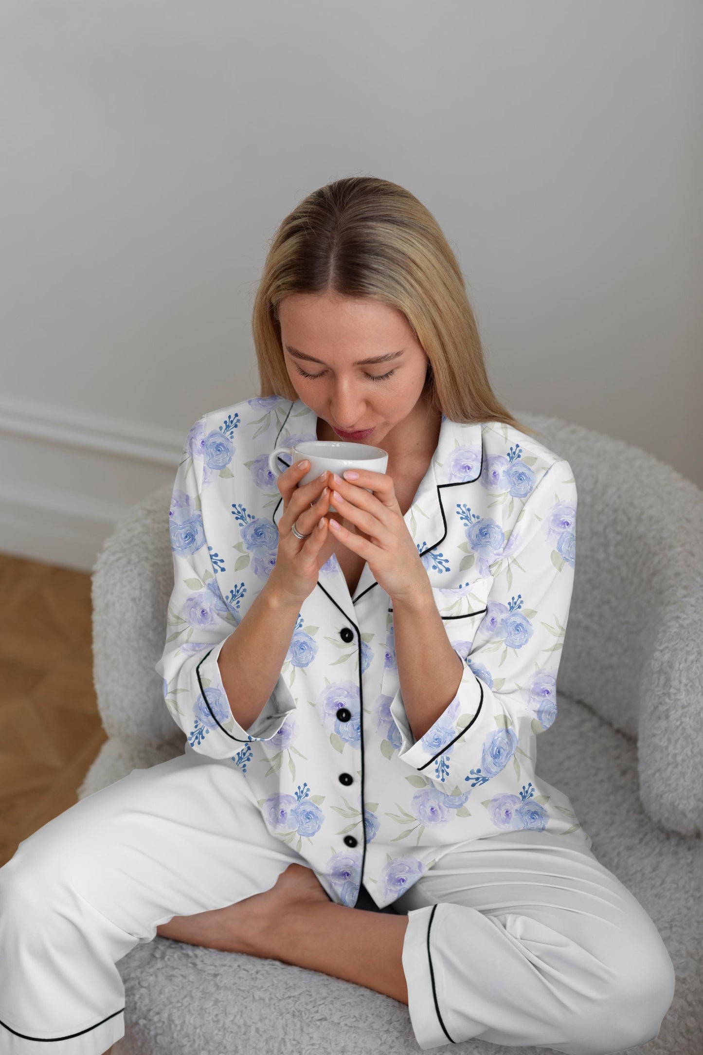 Satin Pajama Set – Bridgerton-Inspired Bride Getting Ready Outfit | Bridal Pajamas | Bridesmaid Pajama | Bridal Shower Gift | Something Blue