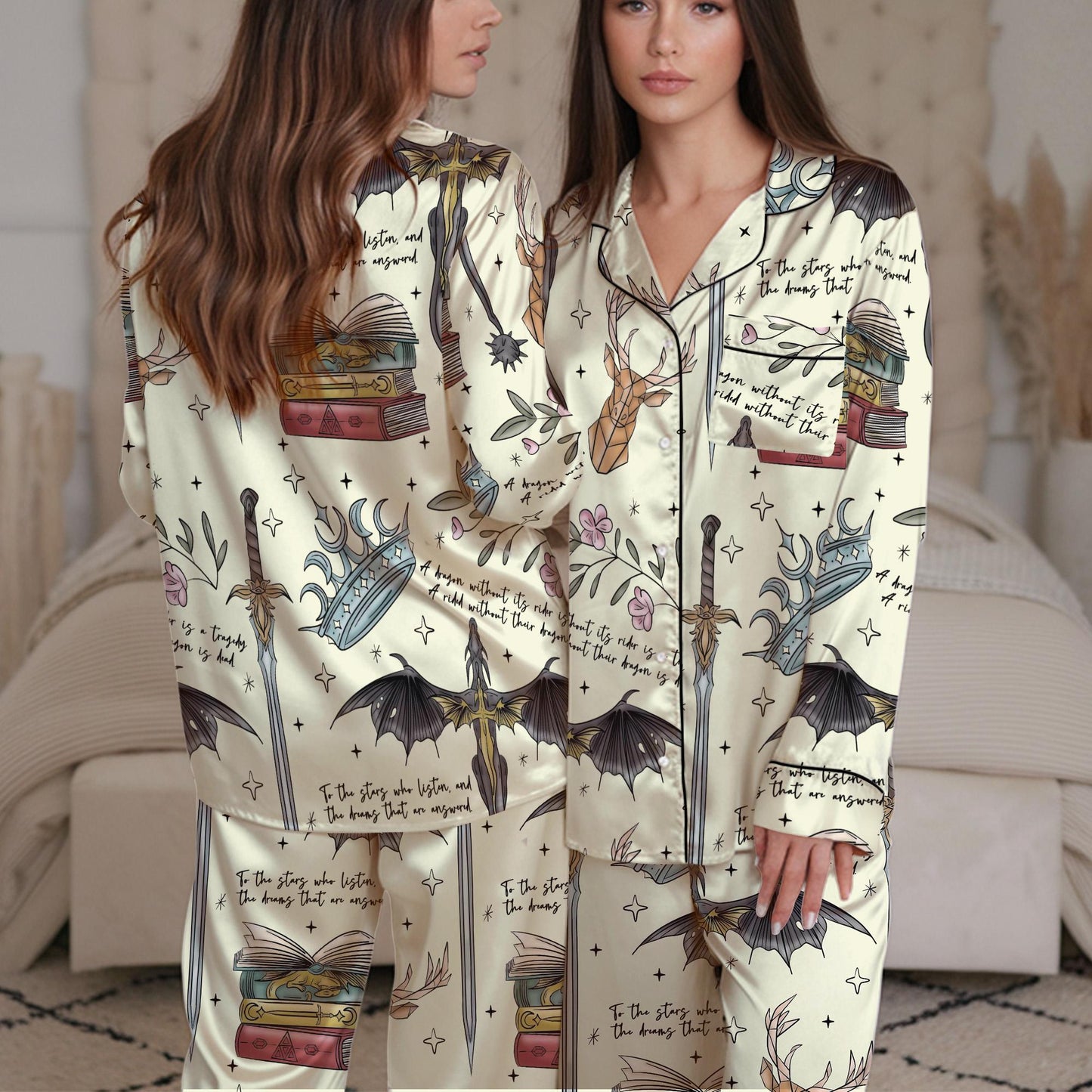 Fourth Wing Pajama Set, Basgiath War College Sleepwear, Dragon Rider Pajamas, Violet Sorrengail Loungewear, Rebecca Yorros, Xaden Riorson