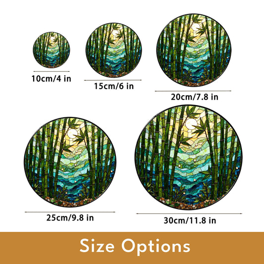 Tranquil bamboo forest stained glass suncatcher nature decor for window light catcher Mothers Day gift