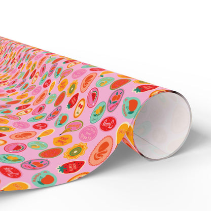 Tropical fruits Wrapping Paper Coconut girl Beachy Gift Wrap Beach Exotic fruits Hawaii Birthday bachelorette ocean coastal wedding wrapping