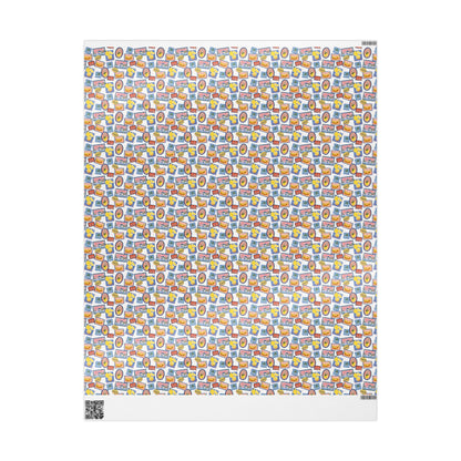 Tropical fruits Wrapping Paper Coconut girl Lemons Beach Gift Wrap Exotic fruits Hawaii Birthday bachelorette ocean coastal wedding wrapping