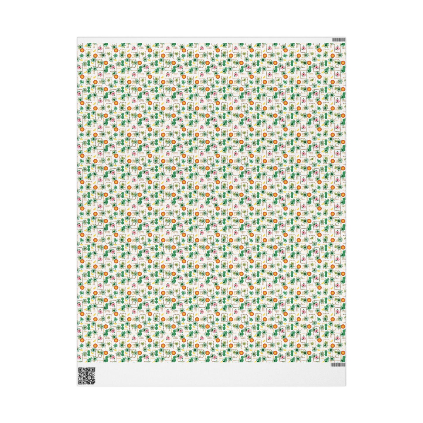 Nautical Coastal Wrapping Paper with Coconut Girl Beach Theme Exotic Fruits Ocean Vibes for Birthday Bachelorette Hawaii Wedding Gift Wrap