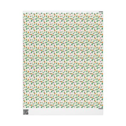 Nautical Coastal Wrapping Paper with Coconut Girl Beach Theme Exotic Fruits Ocean Vibes for Birthday Bachelorette Hawaii Wedding Gift Wrap