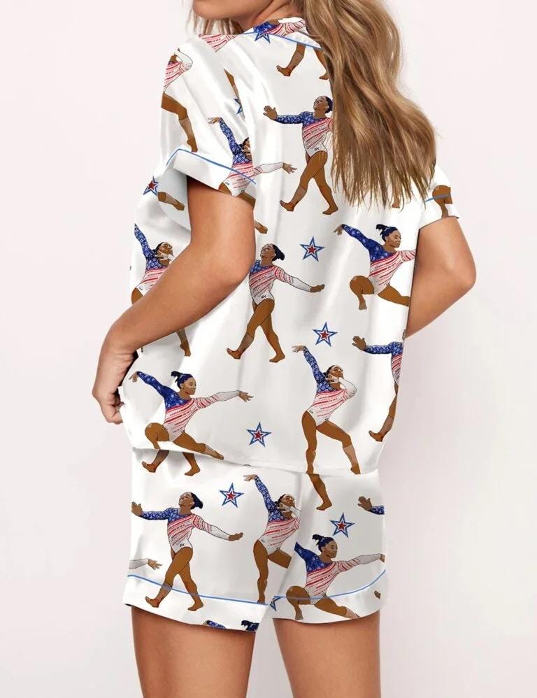 Gymnastics Champion Satin Pajama Set  Pajamas Set
