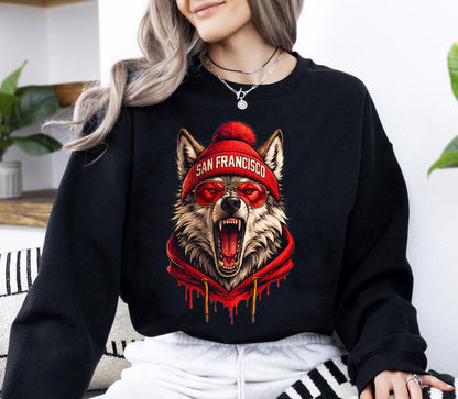 San Francisco Football Sweatshirt, Sun Day Football, Graphic Tee Gift For Football Fan Sport, Shirt Retro Style 90s Vintage Unisex Crewneck.