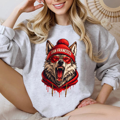 San Francisco Football Sweatshirt, Sun Day Football, Graphic Tee Gift For Football Fan Sport, Shirt Retro Style 90s Vintage Unisex Crewneck.