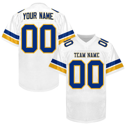 Custom Purple Football Jersey Name Number Logo, Purple Gold Football Uniform Men Women Youth Kid, Game Day Sports Jersey Streetwear Jersey