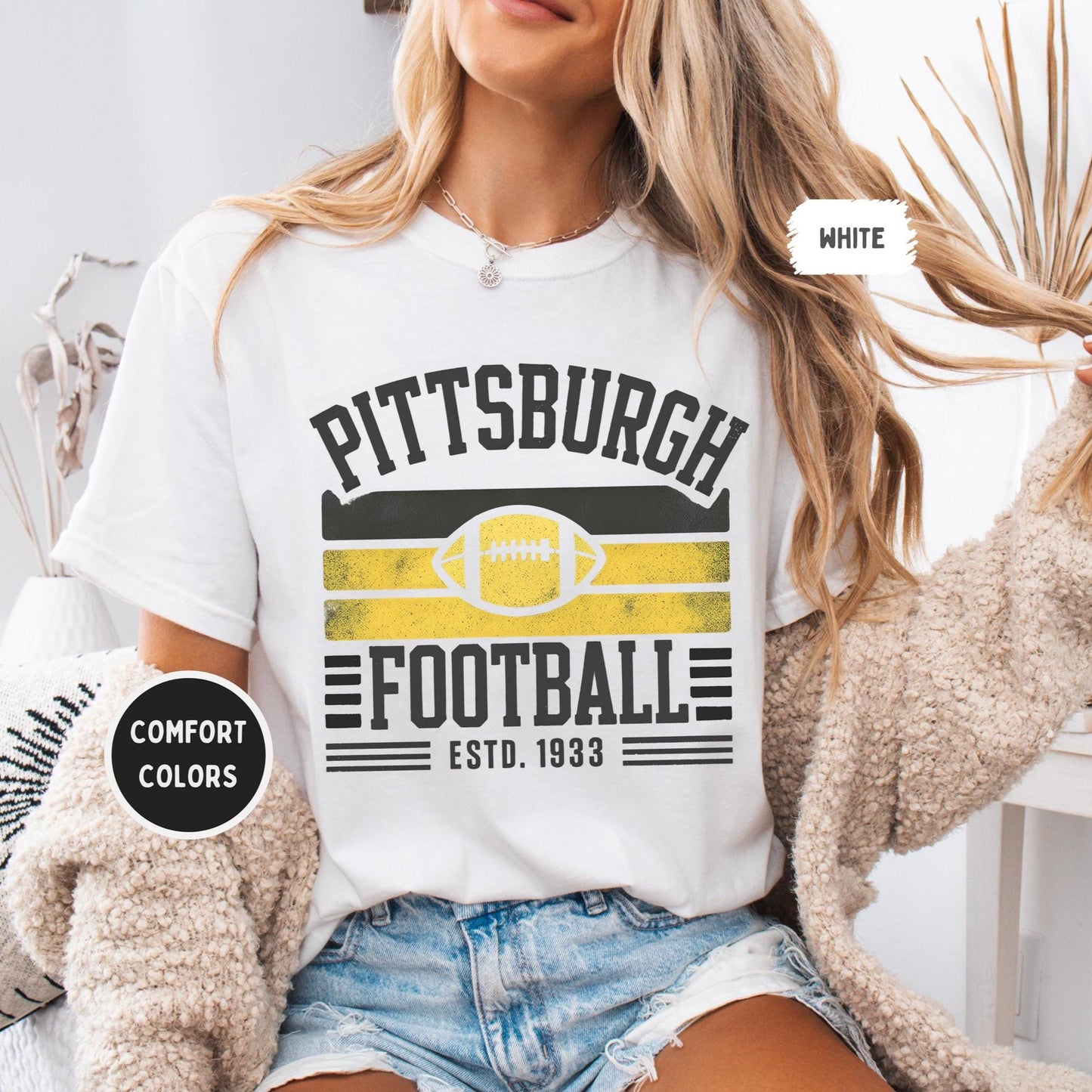 Pittsburgh Team Mascot Shirt, Floral Spirit Mascot Sweatshirt, Game Day Tee, Abstract Flower Football Sports Shirt, Cheerleader Gift Shirt
