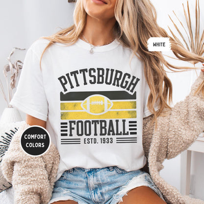 Pittsburgh Team Mascot Shirt, Floral Spirit Mascot Sweatshirt, Game Day Tee, Abstract Flower Football Sports Shirt, Cheerleader Gift Shirt