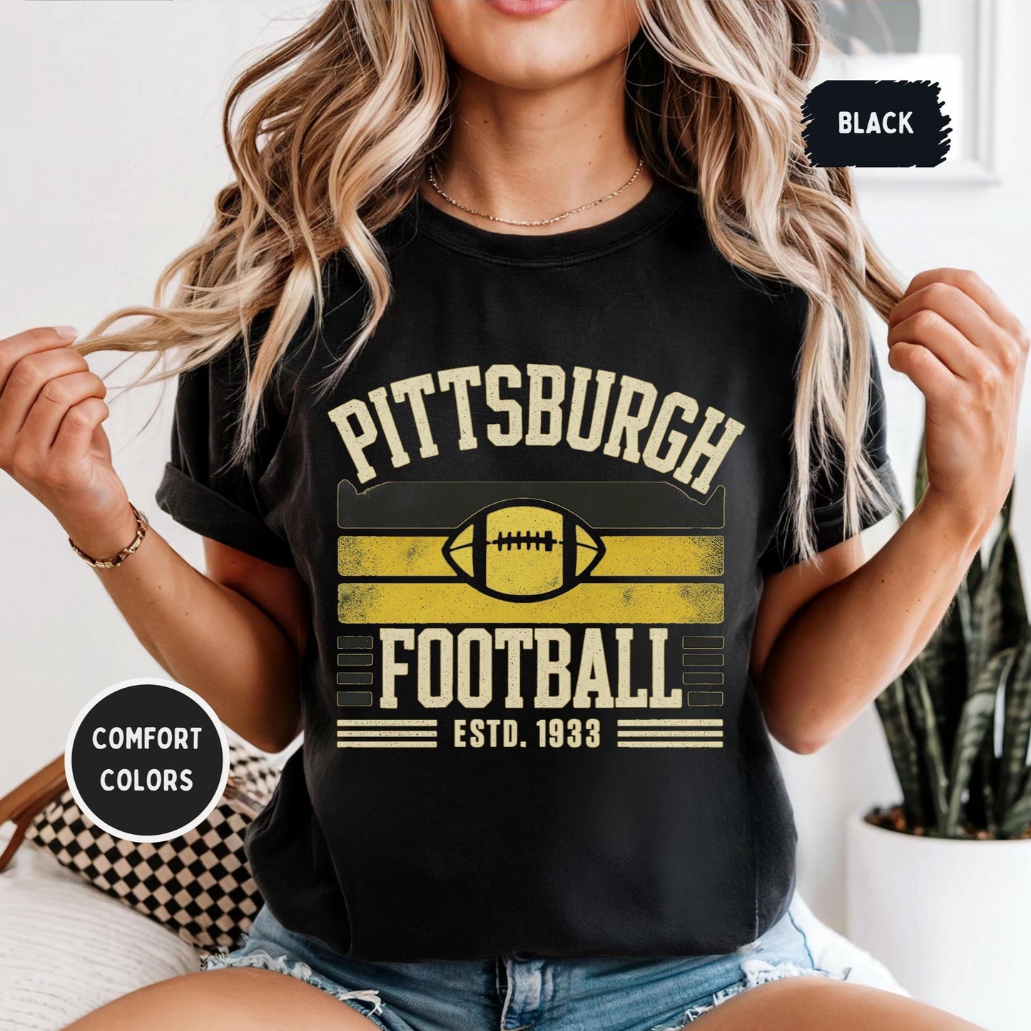 Pittsburgh Football 90s Style Shirt, Pittsburgh Sweatshirt, Graphic Tee Gift For Football Fan Sports, Game Day Shirt, Pittsburgh Fan