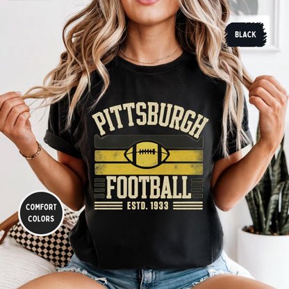 Pittsburgh Football 90s Style Shirt, Pittsburgh Sweatshirt, Graphic Tee Gift For Football Fan Sports, Game Day Shirt, Pittsburgh Fan
