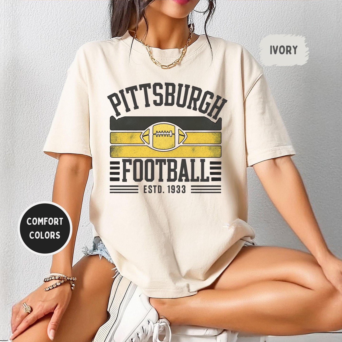 Pittsburgh Football 90s Style Shirt, Pittsburgh Sweatshirt, Graphic Tee Gift For Football Fan Sports, Game Day Shirt, Pittsburgh Fan