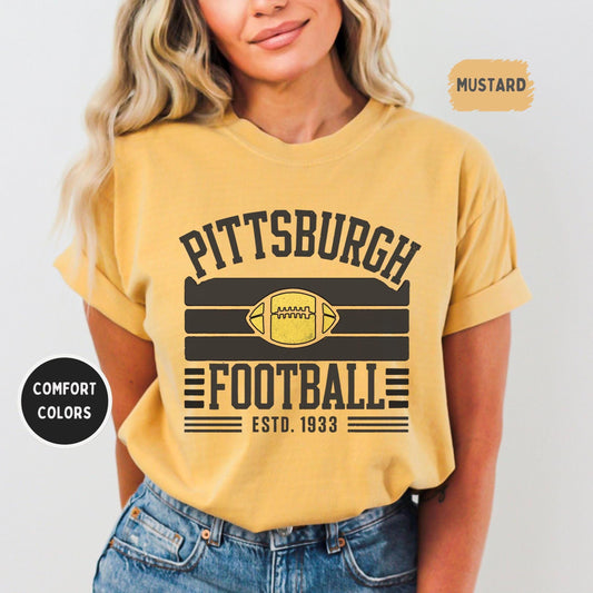 Pittsburgh Football 90s Style Shirt, Pittsburgh Sweatshirt, Graphic Tee Gift For Football Fan Sports, Game Day Shirt, Pittsburgh Fan
