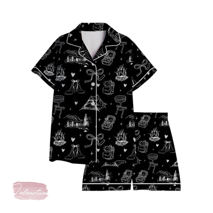 Camp Bachelorette Pajama Set – Bride Camping Party Short Sleeve Sleepwear, Cute Outdoor Wedding Loungewear Gift