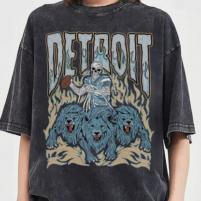 Detroit Football Skull Vintage Shirt