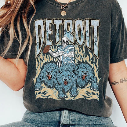 Detroit Football Skull Vintage Shirt