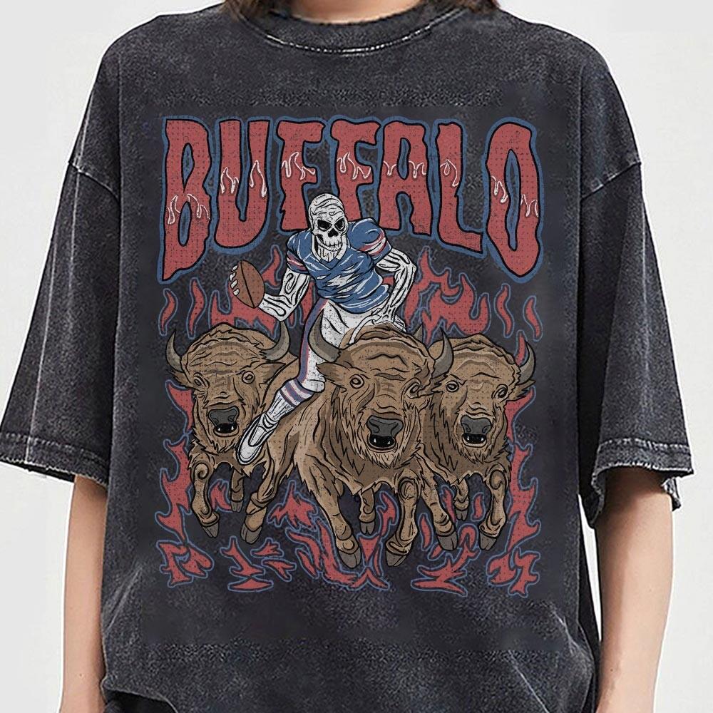 Buffallo Football Skull Vintage Shirt